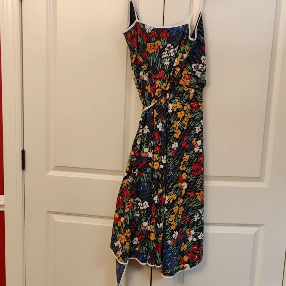 Tori Burch Navy Iris Garden Grotto Wrap Dress